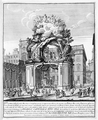 macchina effimera con allegoria del buon governo asburgico