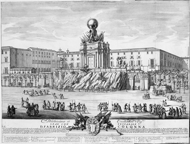 macchina effimera con allegoria dell'impero asburgico