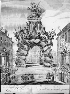 macchina effimera in piazza della Cancelleria Apostolica