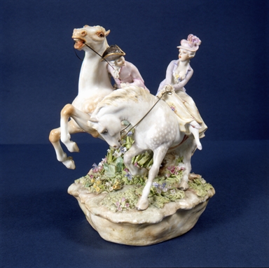 Dama e cavaliere del secolo XVIII a cavallo