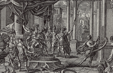 David riceve l'armatura da Saul, Davide riceve la spada da Golia