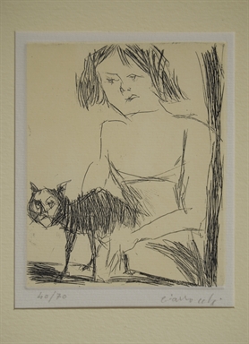 figura maschile con gatto