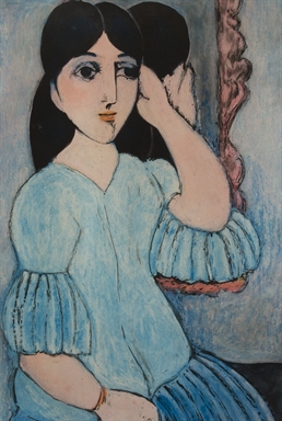 Giovane donna allo specchio