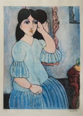 Giovane donna allo specchio