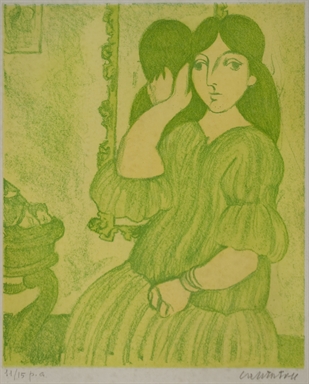 Giovane donna allo specchio