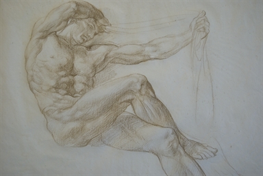 studio di nudo maschile per il Salone del Palazzo del Podestà di Bologna
