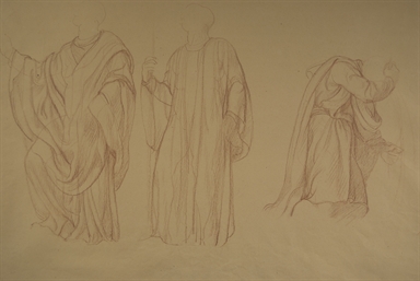 studio di tre figure maschili per il Salone del Palazzo del Podestà di Bologna