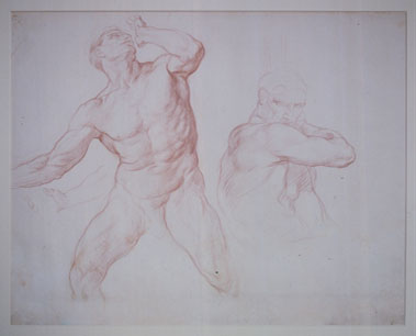 studio di nudo maschile per il Salone del Palazzo del Podestà di Bologna (dio Pan)