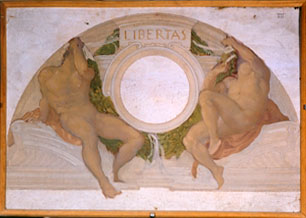 Figure decorative delle lunette (Libertas)