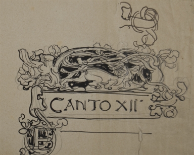 studio di fregio per l'illustrazione di un libro della Divina Commedia di Dante - Canto XII