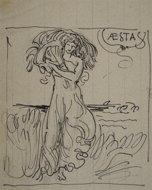 studio di una figura femminile come personificazione dell'Estate
