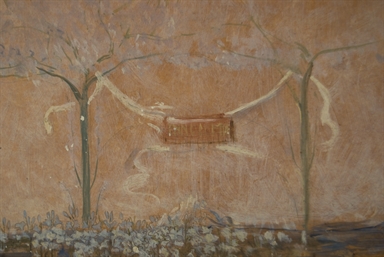 giardino con gruppo di figure in primo piano - bozzetto