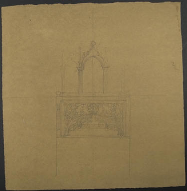 studio di partitura architettonica per una chiesa