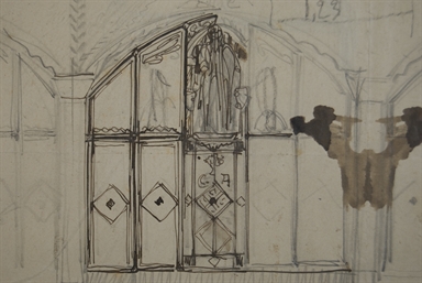 studio di decorazione per la sala consiliare del Palazzo della Provincia di Arezzo