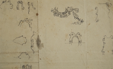 dettagli per lo studio del tabernacolo bronzeo della Cattedrale di Ajaccio