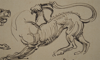 studio di figure umane e animali