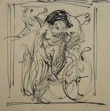 studio di composizioni figurate per le pagine di un libro