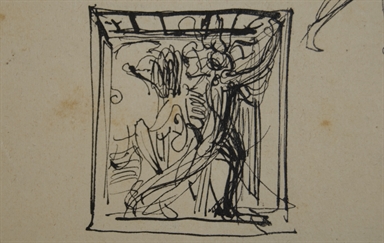 studio di composizioni figurate per le pagine di un libro