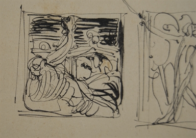 studio di composizioni figurate per le pagine di un libro