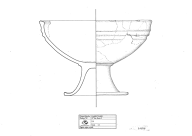 coppa emisferica, su piede