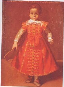 Ritratto di Federico Ubaldo Della Rovere a due anni con palla e racchetta