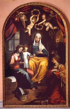 Madonna con bambino, Sant