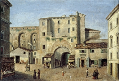Veduta di Porta Calamo di Ancona dall'interno della città