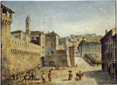 Veduta di Porta Calamo di Ancona