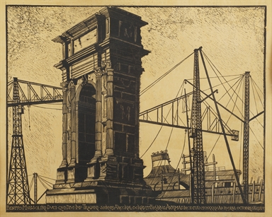 Veduta dell'arco di Traiano e porto di Ancona