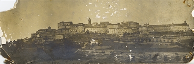 Veduta di Montefiore dell'Aso dall'attuale via Gentile