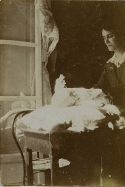 Ritratto di Tita Valori mentre accudisce Enrichetto Craia