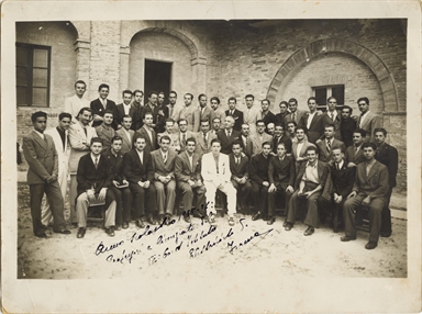 Foto degli studenti e dei professori dell'Istituto tecnico industriale -  elettricisti di Fermo, anno scolastico 1936 - 1937
