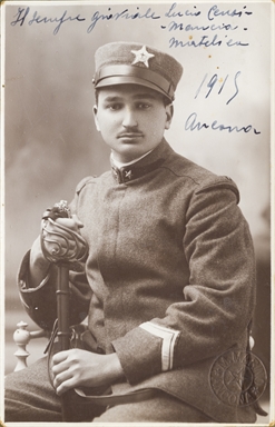 Ritratto di Lucio Censi, giovane militare, durante la Prima guerra mondiale, amico di Domenico Valori