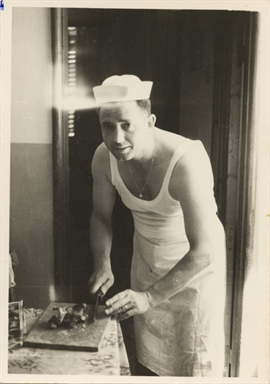 Giuseppe Del Zozzo ritratto in cucina, ad Altidona