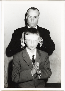 Andrea Del Zozzo nel giorno della Cresima insieme al suo padrino Emilio Del Zozzo