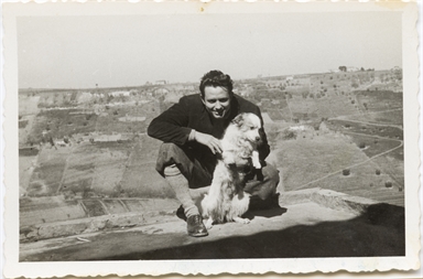 Ritratto di Giuseppe Del Zozzo insieme al cane