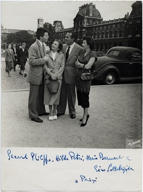 Gerard Philippe, Nerio Bernardi e Gina Lollobrigida, a Parigi