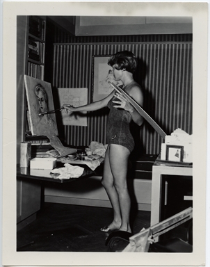 Ritratto di Vivi Gioi, nel suo studio mentre dipinge