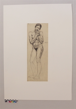 Nudo con mani giunte