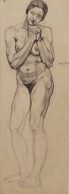Nudo con mani giunte