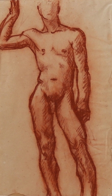 Nudo con braccio alzato