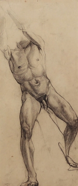 Nudo con braccia alzate